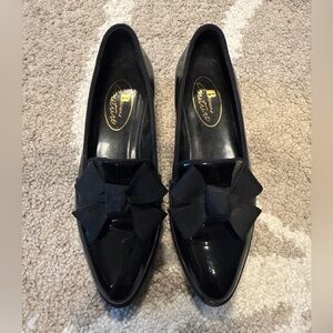 Browns Couture Patent Leather Bow Loafers - Black